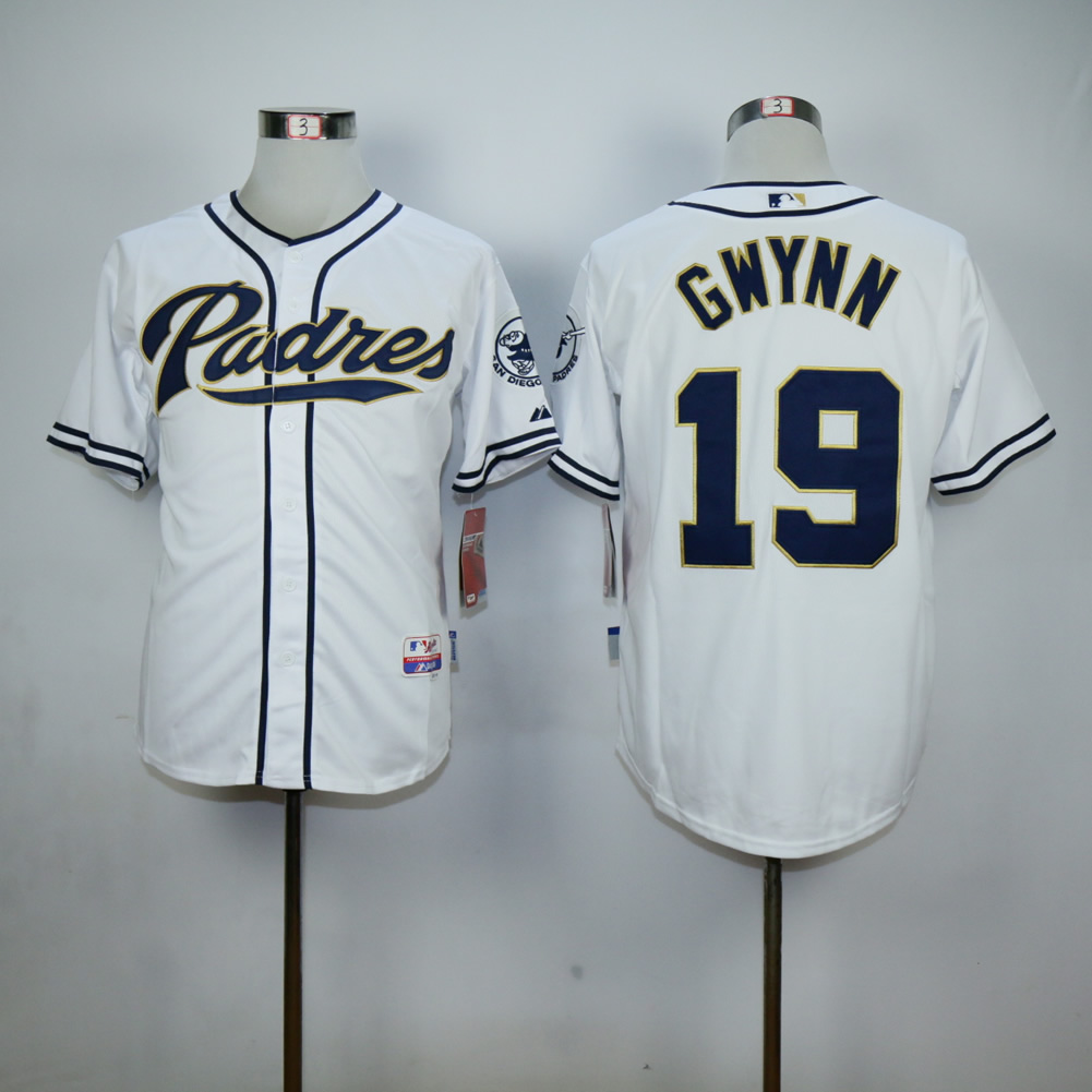 Men San Diego Padres 19 Gwynn White MLB Jerseys